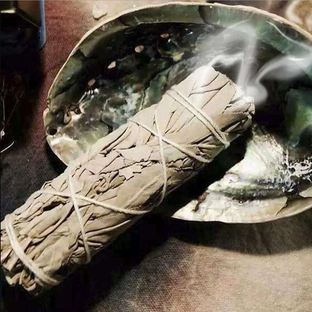 1-40PCS 10.5cm Natural White Sage Bundle Smudge Sticks Pure Leaf Smoky For Yoga Home Cleansing Healing Meditation Smudging - KIMLUD