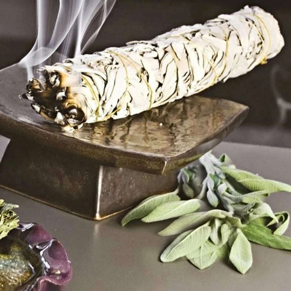 1-40PCS 10.5cm Natural White Sage Bundle Smudge Sticks Pure Leaf Smoky For Yoga Home Cleansing Healing Meditation Smudging - KIMLUD