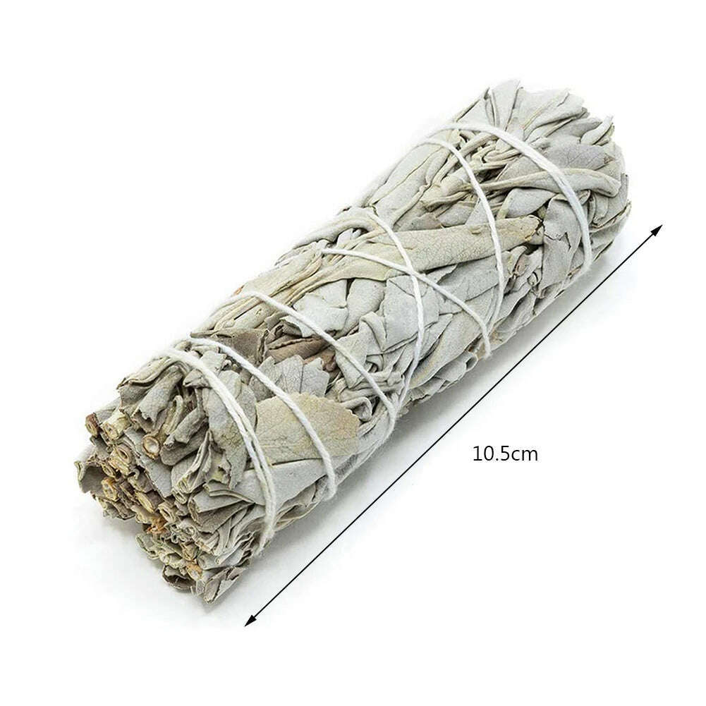 1-40PCS 10.5cm Natural White Sage Bundle Smudge Sticks Pure Leaf Smoky For Yoga Home Cleansing Healing Meditation Smudging - KIMLUD