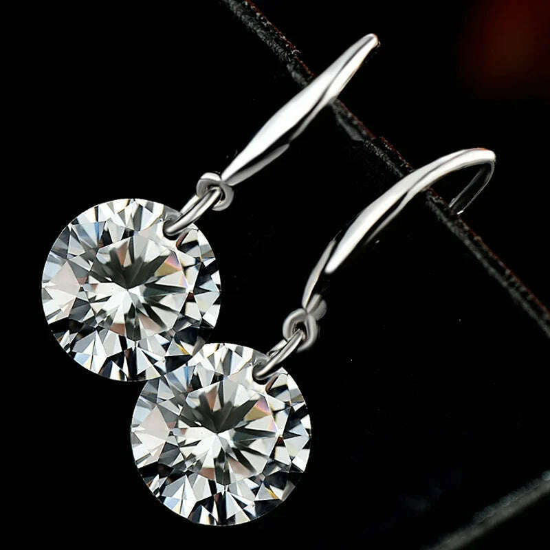 1 Carat Moissanite Earrings Women 925 Sterling Silver Drop Earrings 14k White Gold Plated Copy Diamond Pendant Earrings Jewelry - KIMLUD