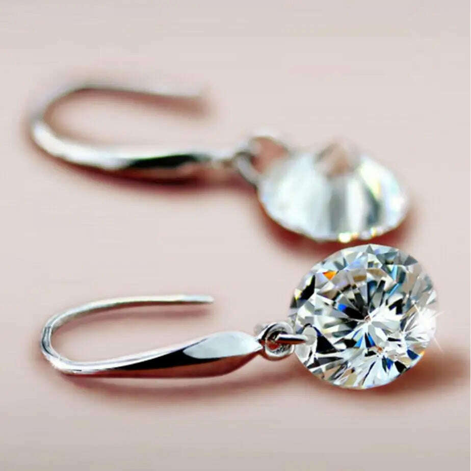 1 Carat Moissanite Earrings Women 925 Sterling Silver Drop Earrings 14k White Gold Plated Copy Diamond Pendant Earrings Jewelry - KIMLUD