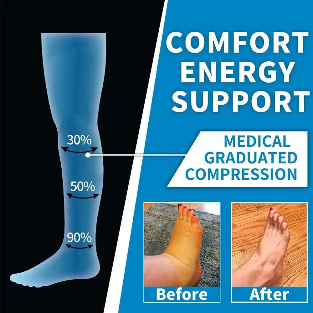 1 Pair Compression Sports Socks for Women and Men - Calf Support Socks for Running Nurses Flight Pregnancy Circulation Athletic - KIMLUD