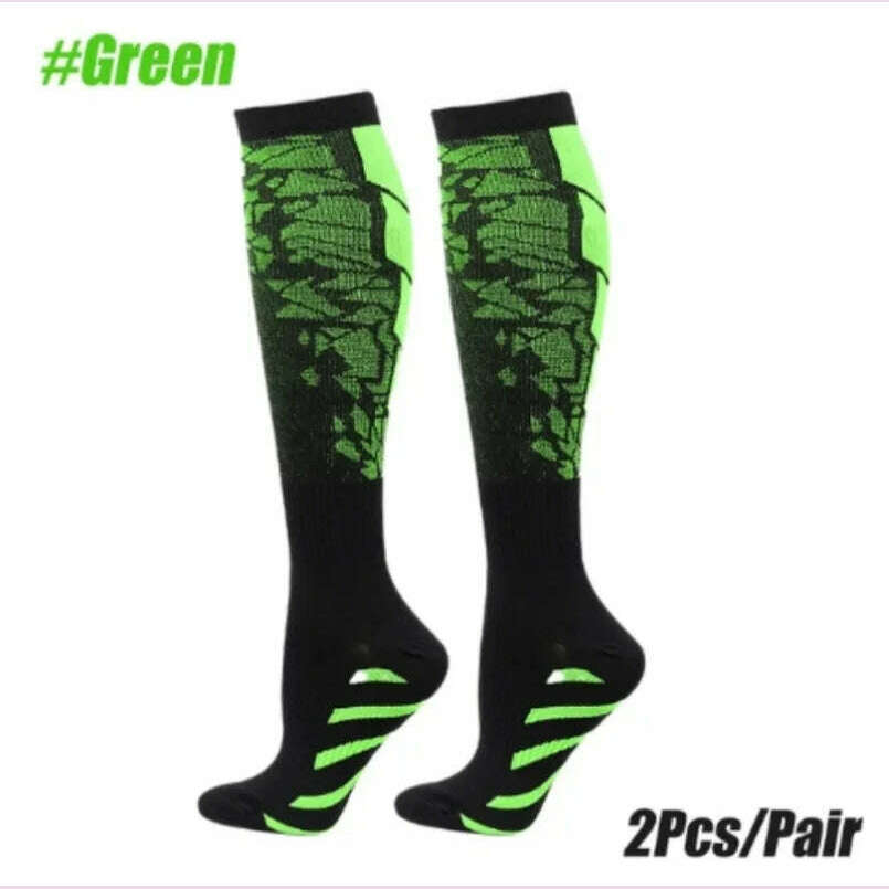1 Pair Compression Sports Socks for Women and Men - Calf Support Socks for Running Nurses Flight Pregnancy Circulation Athletic - KIMLUD