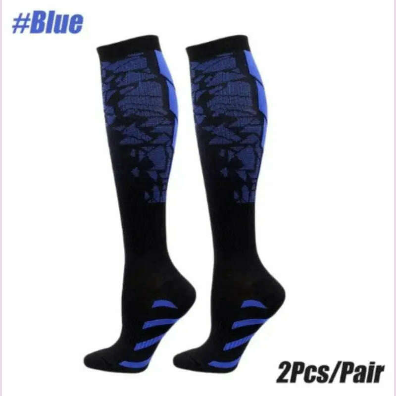 1 Pair Compression Sports Socks for Women and Men - Calf Support Socks for Running Nurses Flight Pregnancy Circulation Athletic - KIMLUD