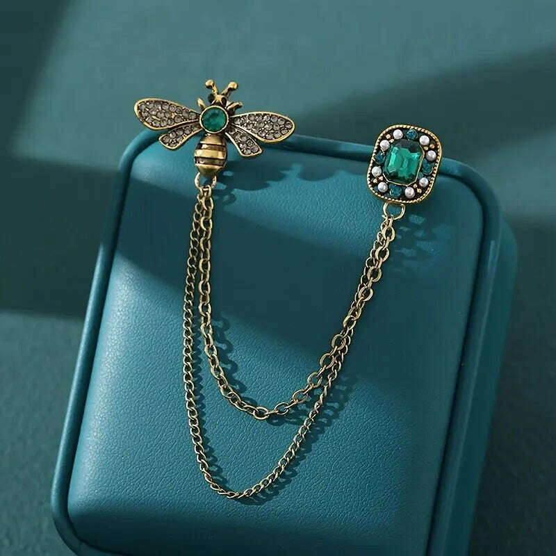 1 Piece Of Bee Crystal Tassel Women's Brooch Sweater With A Unique And Luxurious Design-zt3128 - KIMLUD