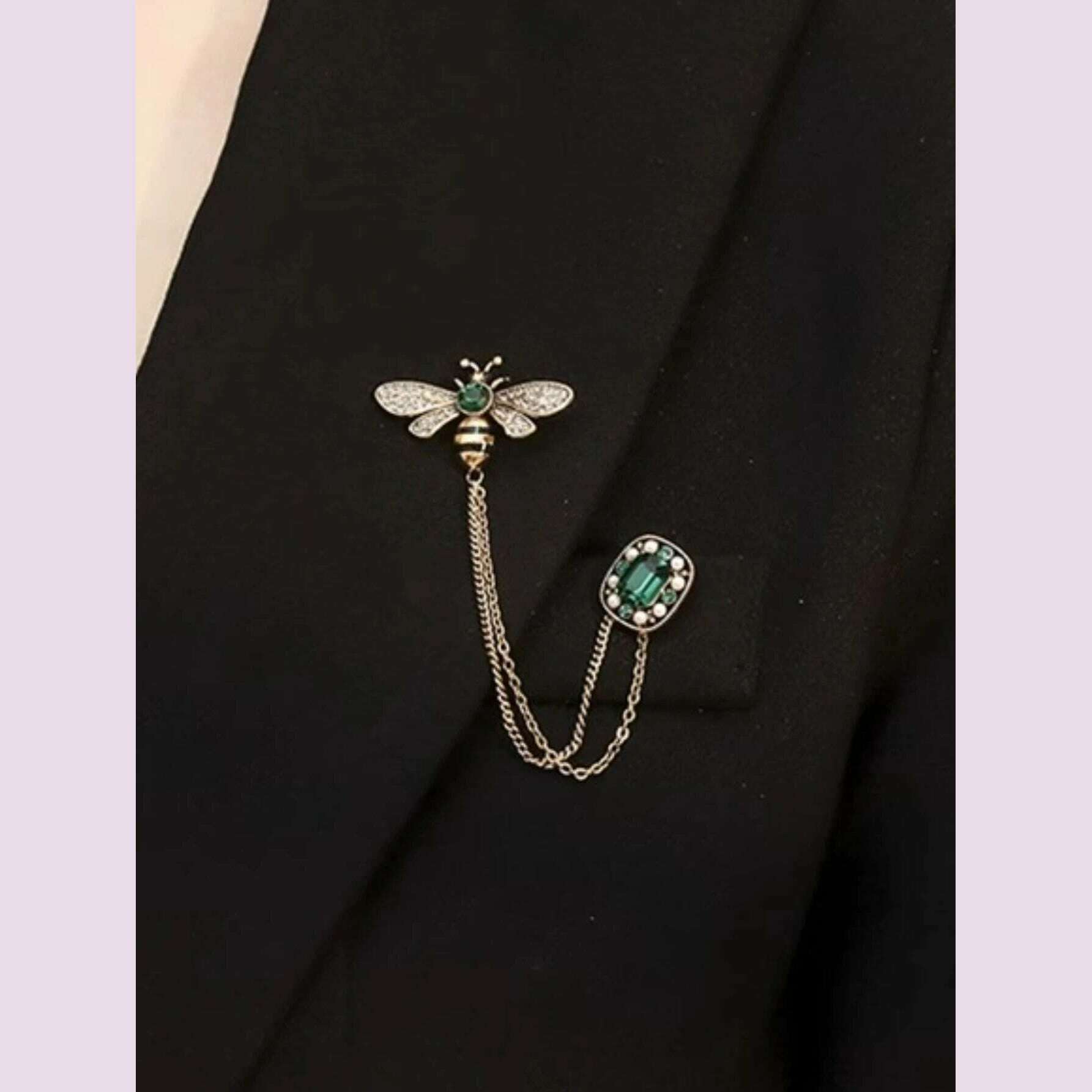 1 Piece Of Bee Crystal Tassel Women's Brooch Sweater With A Unique And Luxurious Design-zt3128 - KIMLUD
