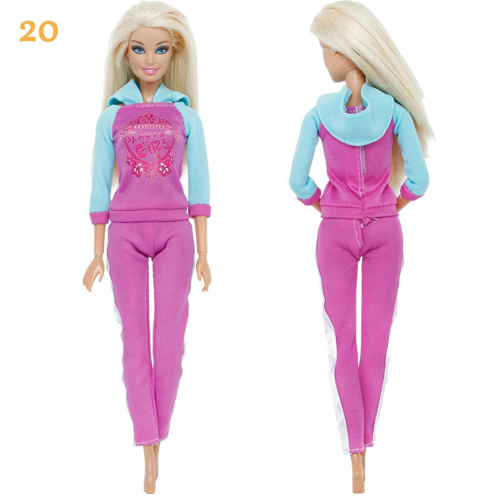 1 Set Fashion Multicolor Outfit Wave Point Dress Shirt Denim Grid Skirt Daily Casual Wear Accessories Clothes for Barbie Doll - KIMLUD