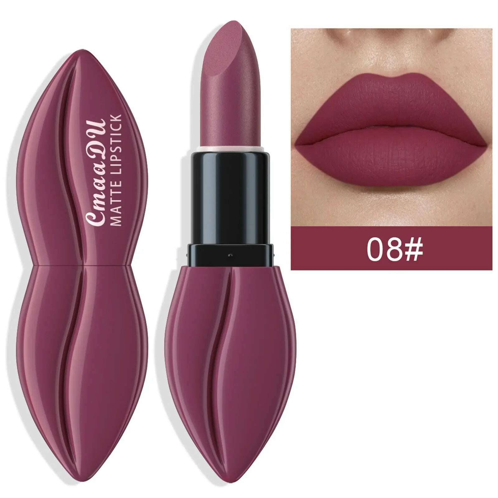 10 Colors Waterproof Big Mouth Nude Matte Lipsticks Long Lasting Lip Stick Not Fading Sexy Red Velvet Lipstick Makeup Cosmetic - KIMLUD