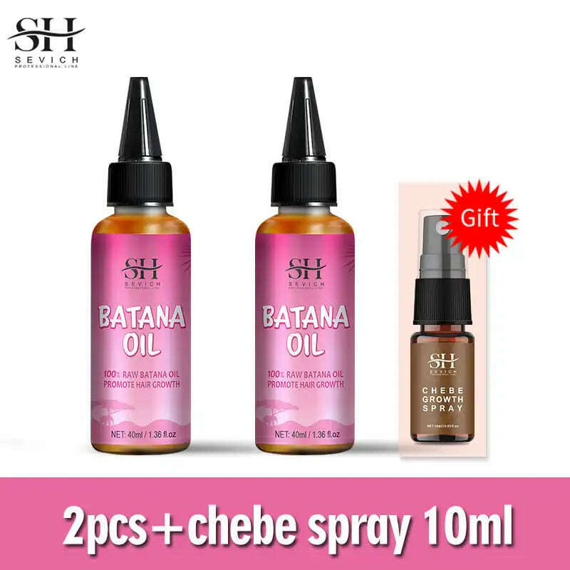 100% Batana Hair Fast Growth Oil Set African Crazy Traction Alopecia Batana Hair Mask chebe oil Hair Regrowth Treatment Sevich - KIMLUD