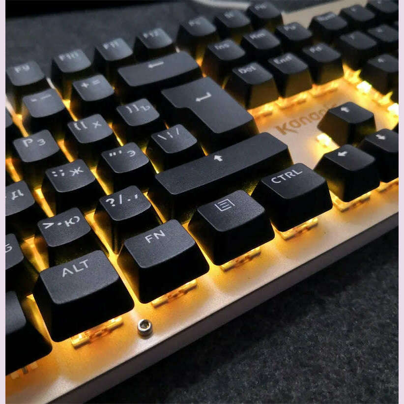 KIMLUD, 104 Key Caps Russian Korean Backlit Keycaps OEM Profile Keycap For Gaming Mechanical Keyboard Cherry MX Switch ABS KeyCaps Set, KIMLUD Womens Clothes