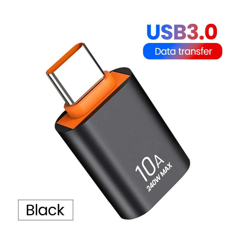 10A OTG USB3.0 To Type C Adapter Fast Charging Data Transfer Type C Female to USB Male Converter For Xiaomi Samsung Macbook poco - KIMLUD