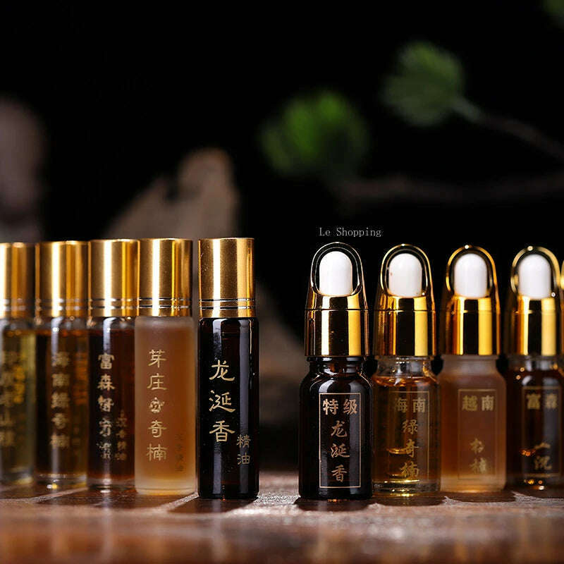 10ml Natural Incense Essential Oil Rolling Ball Type Agilawood Sandalwood Home Office Aroma Diffuser Soothing/purifying Air - KIMLUD