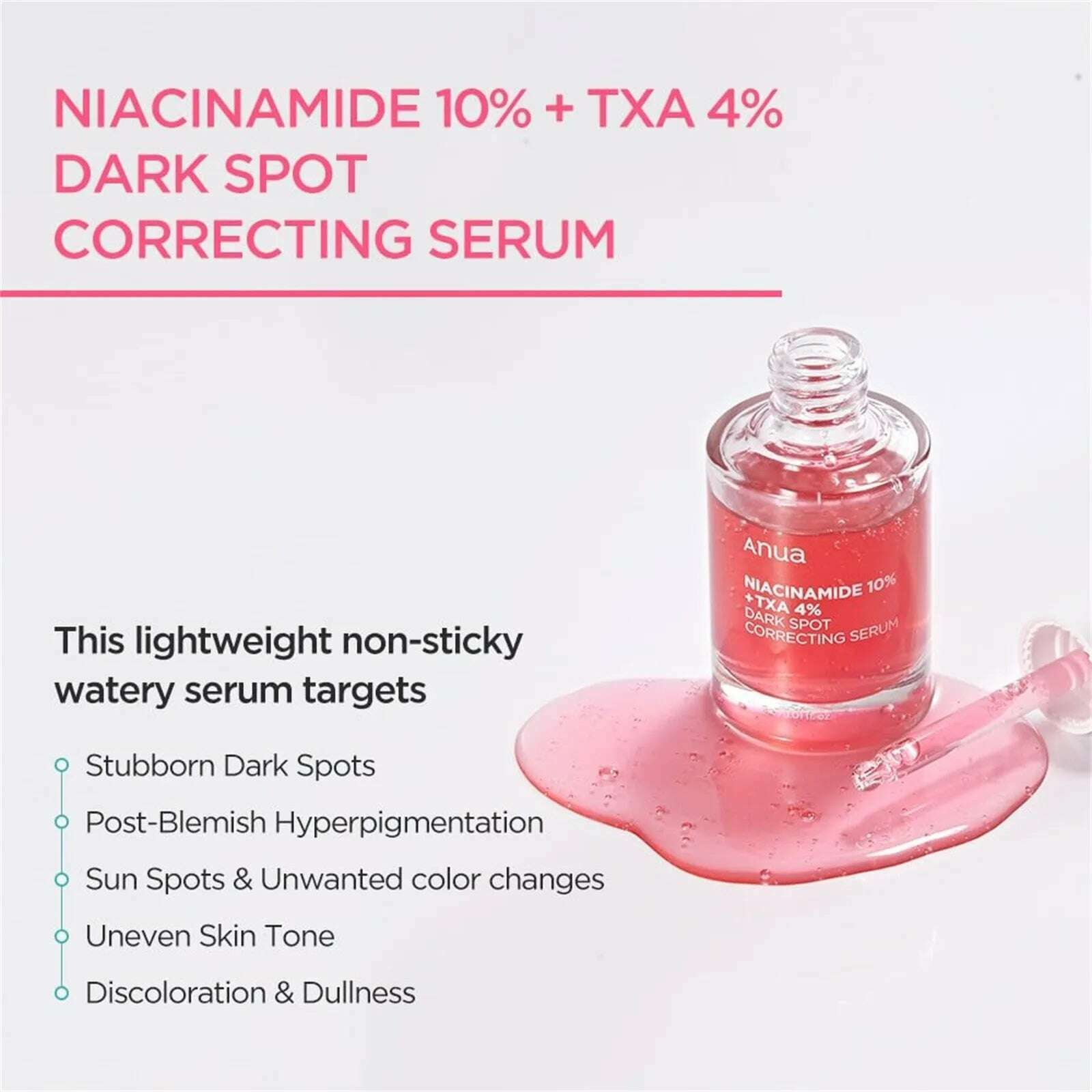 KIMLUD, 1/2/5pcs Anua Dark Correcting Essence / 10% Niacinamide+ 4% Tranexamic For Post-Acne Marks Acne Hyperpigmentation 30ml, KIMLUD Womens Clothes