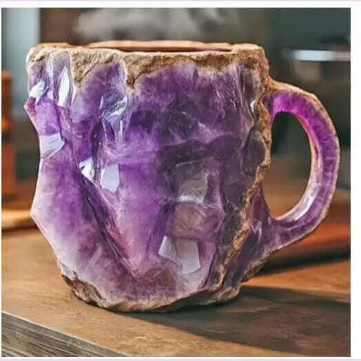 KIMLUD, 1PC Multi-Colored Mineral Crystal Coffee Mug，Natural Mineral Crystal Mug， Colorful Crystal Christmas Mugs,Christmas Gift New, KIMLUD Womens Clothes