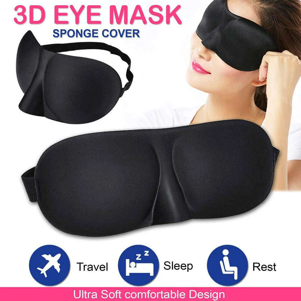 1Pcs 3D Sleep Mask Natural Sleeping Eye Mask Eyeshade Cover Shade Eye Patch Women Men Soft Portable Blindfold Travel Eyepatch - KIMLUD