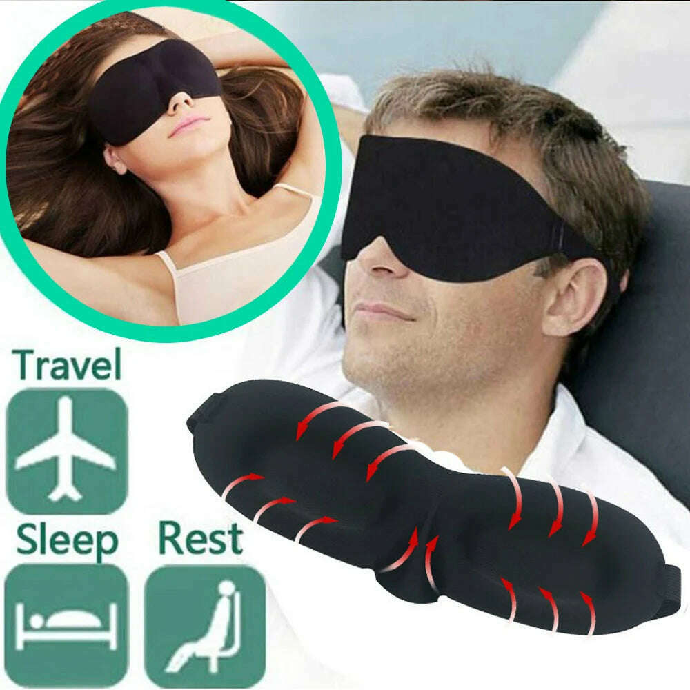 1Pcs 3D Sleep Mask Natural Sleeping Eye Mask Eyeshade Cover Shade Eye Patch Women Men Soft Portable Blindfold Travel Eyepatch - KIMLUD