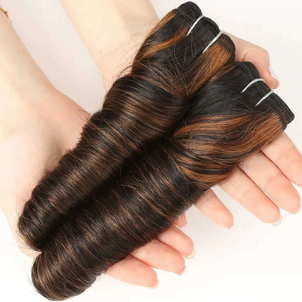 2 Pcs/Pack Loose Wave Brazilian Hair Weave Bundles 10-18 Inch Human Hair Bundles For Women Bundles Sale Human Hair Extension - KIMLUD