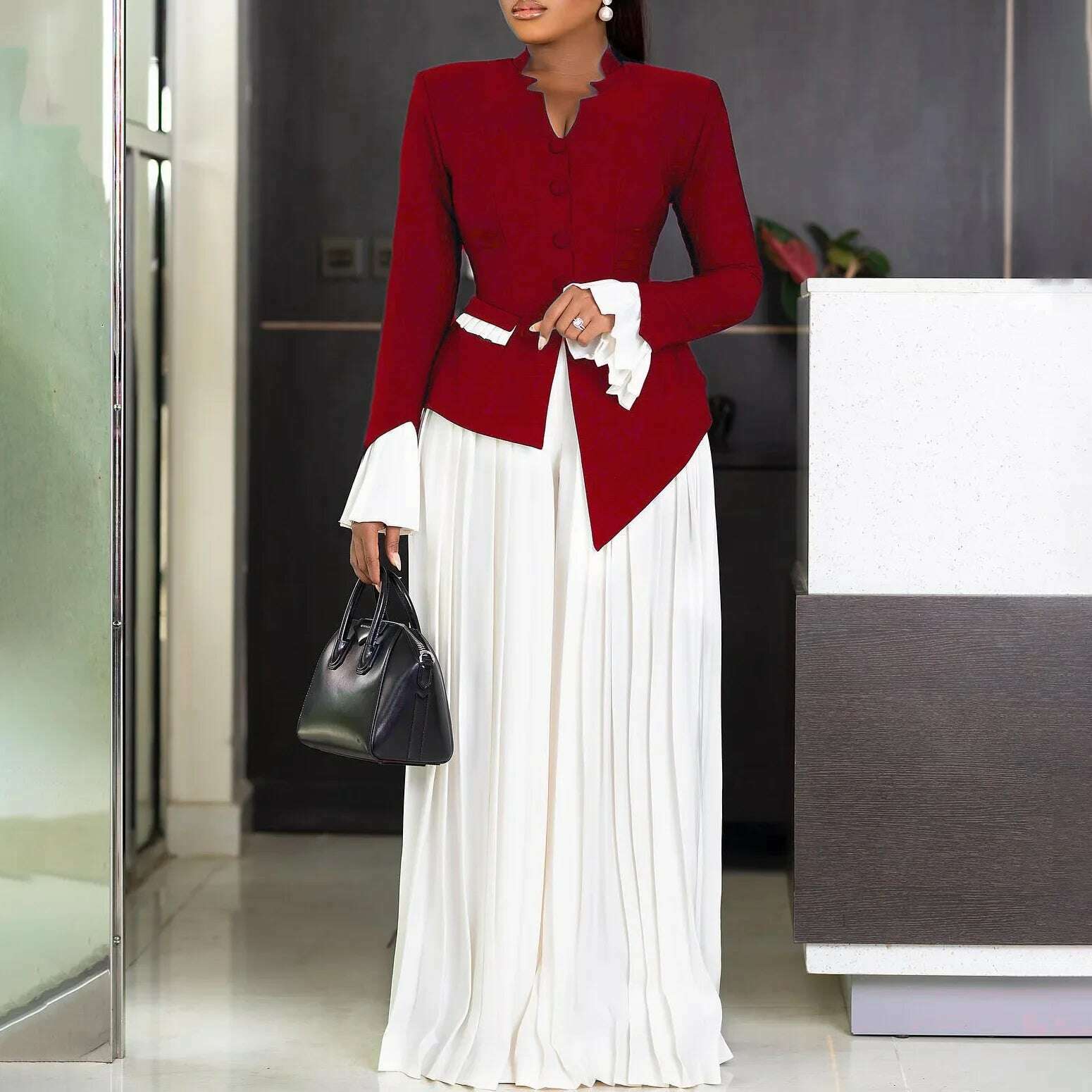 2 Piece Women Sets 2025 New Arrival Spring Summer Matching Sets Solid Color Two Pieces Sets Top Pants Suits Outfits Clothing - KIMLUD