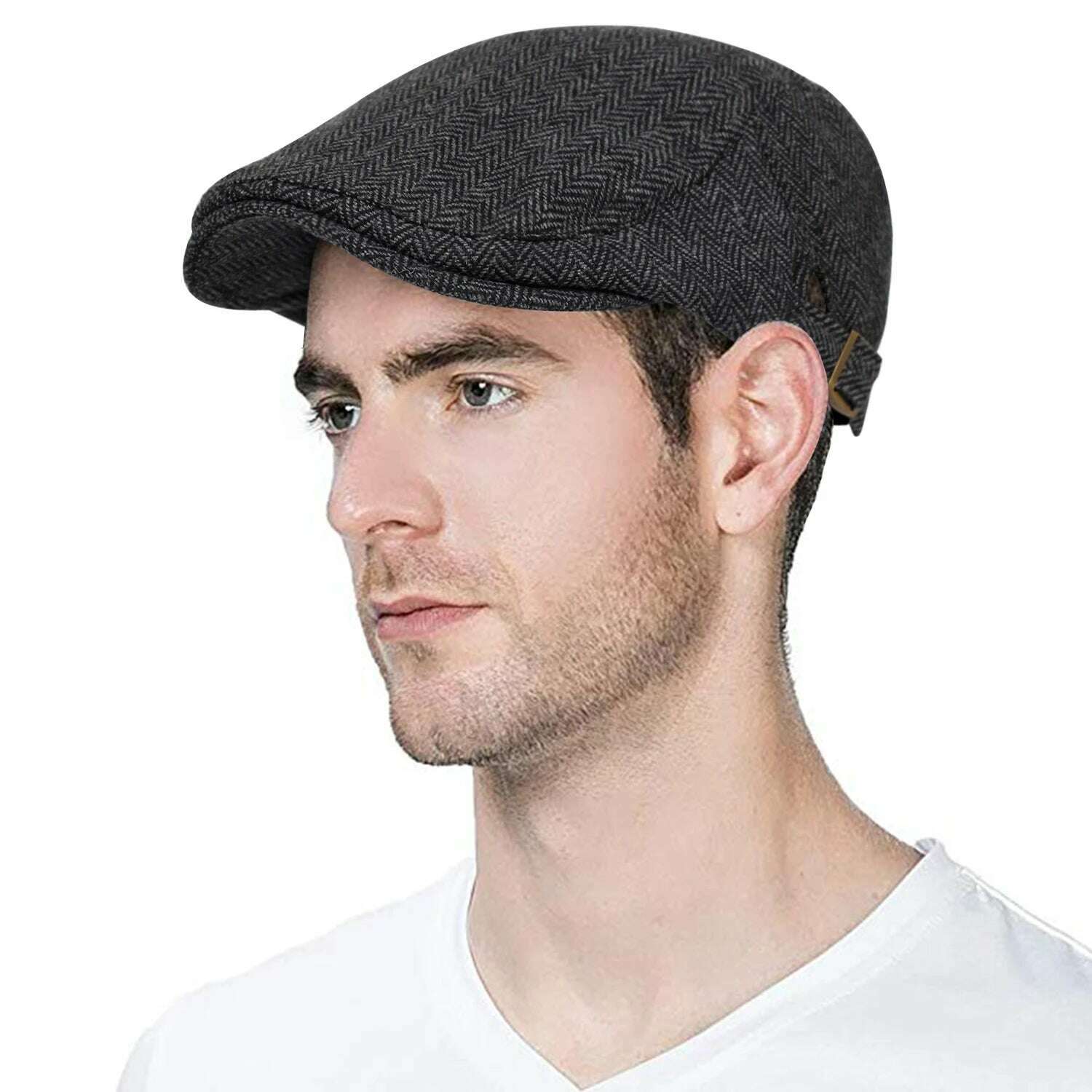 2019 new Man Berets cotton British Vintage Flat Caps Gatsby Male Solid Gray Black Spring Autumn Winter Adjustable Driver Hats - KIMLUD