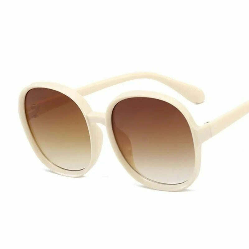 2021 Plastic Classic Vintage Woman Sunglasses Oversized Round Frame Luxury Brand Designer Female Glasses Big Shades Oculos - KIMLUD