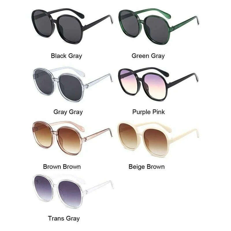 2021 Plastic Classic Vintage Woman Sunglasses Oversized Round Frame Luxury Brand Designer Female Glasses Big Shades Oculos - KIMLUD