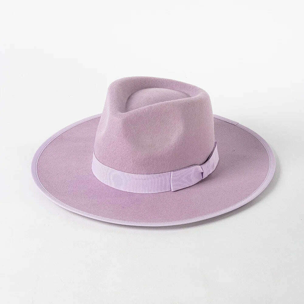 2022 Luxury Designer Brand Fedora Hat For Women Church Hats Ladies Eelegant Winter Wool Hats Pink Hat Wedding Hat Wholesale - KIMLUD