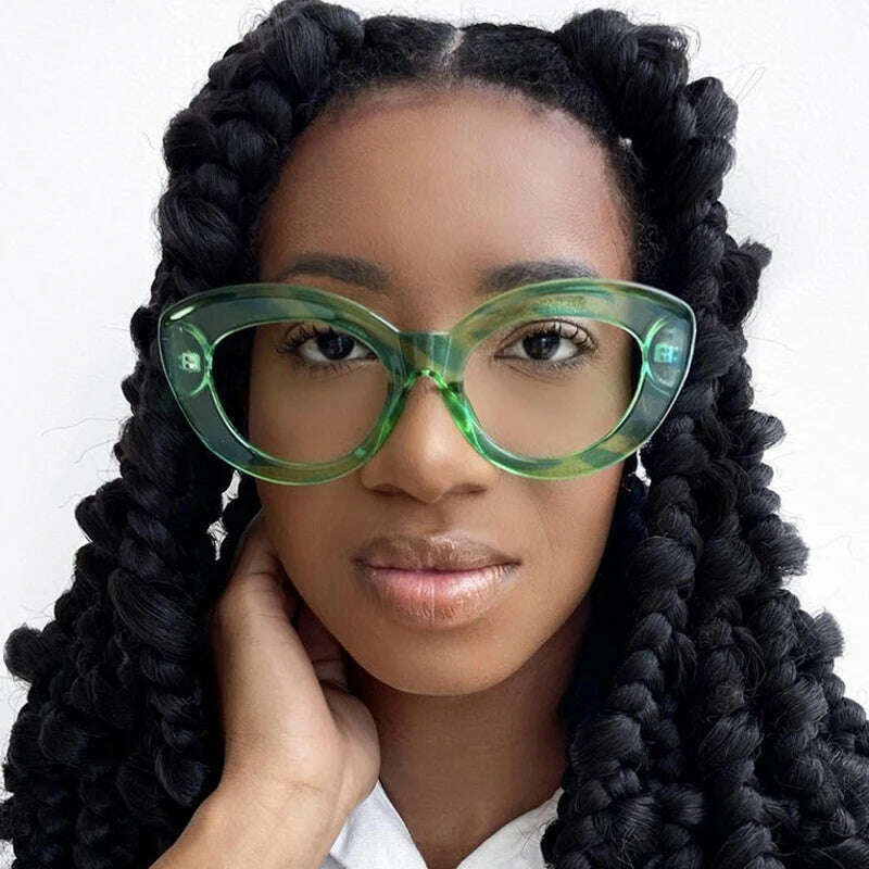 2022 New Fashion Sexy Cat Eye Glasses Women Vintage Stripe Frame Optical Anti-blue Eyeglasses Female Leopard Oculos Spectacles - KIMLUD