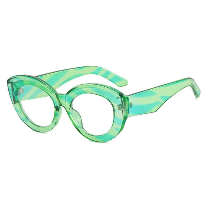 2022 New Fashion Sexy Cat Eye Glasses Women Vintage Stripe Frame Optical Anti-blue Eyeglasses Female Leopard Oculos Spectacles - KIMLUD
