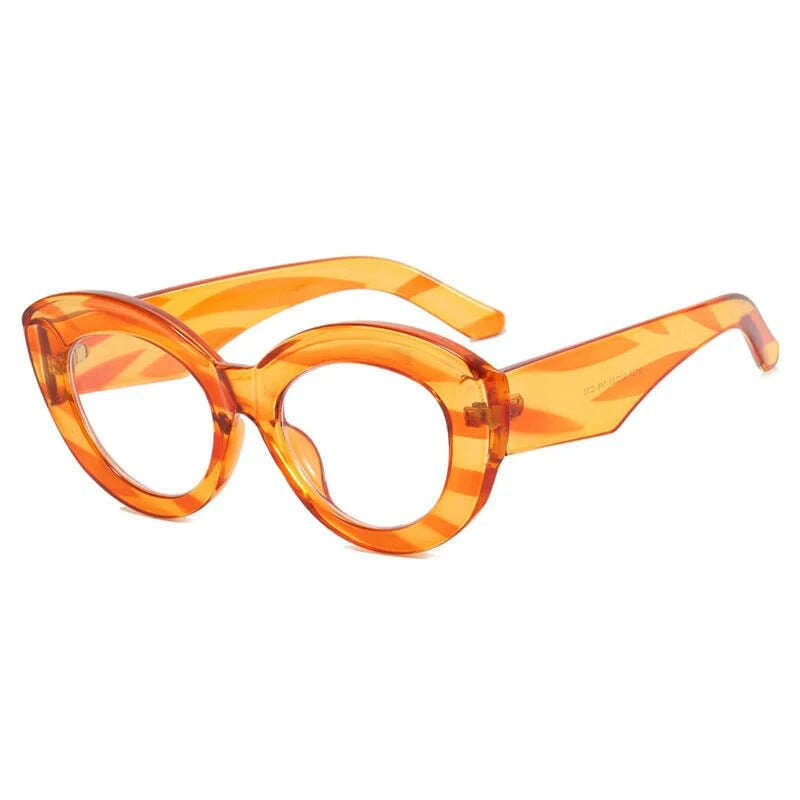 2022 New Fashion Sexy Cat Eye Glasses Women Vintage Stripe Frame Optical Anti-blue Eyeglasses Female Leopard Oculos Spectacles - KIMLUD