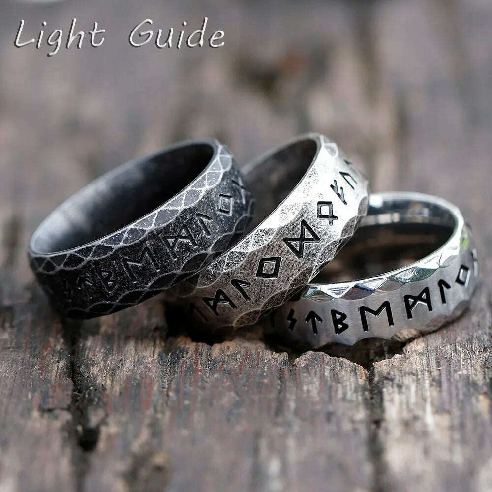 KIMLUD, 2022 NEW Men's 316L stainless-steel rings retro Odin Viking rune for teen RING Amulet fashion Jewelry Gift free shipping, KIMLUD Womens Clothes