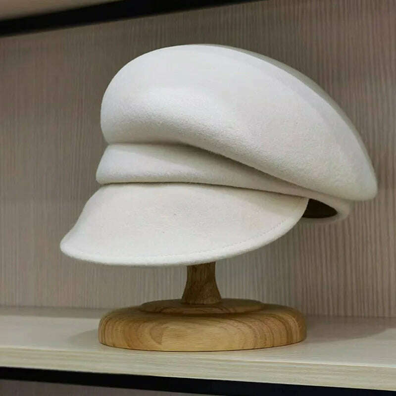 2022 New Style Women Newsboy Hats Ladies Fashion Wool Winter Hat Sloping Brim Visor Cap Cabbie Beret Girls Paperboy Cap Ivy Hat - KIMLUD