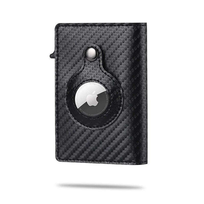 2023 For Apple Airtag Wallet Men Carbon Fiber Fashion ID Credit Card Holder Rfid Slim Airtag Slide Wallet Designer Cardholder - KIMLUD