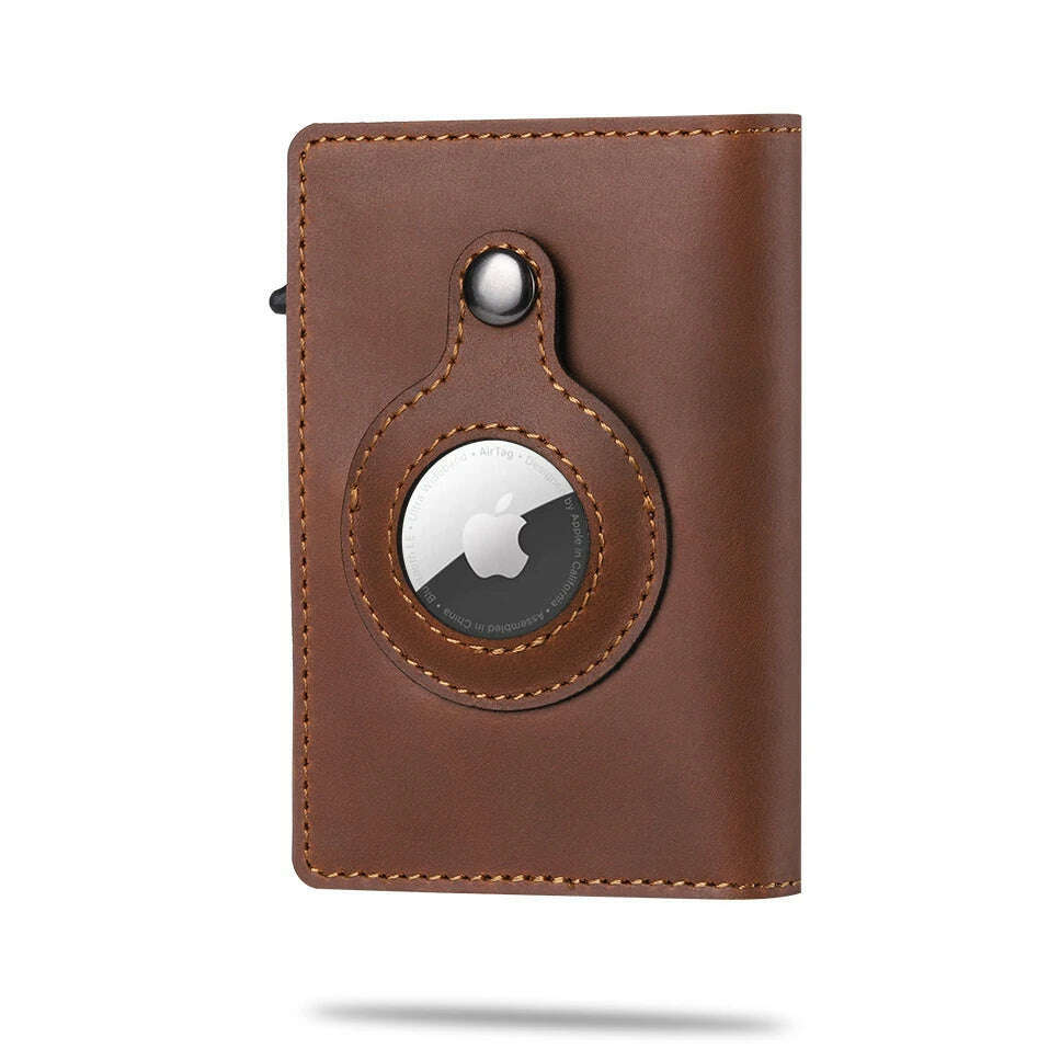 2023 For Apple Airtag Wallet Men Carbon Fiber Fashion ID Credit Card Holder Rfid Slim Airtag Slide Wallet Designer Cardholder - KIMLUD
