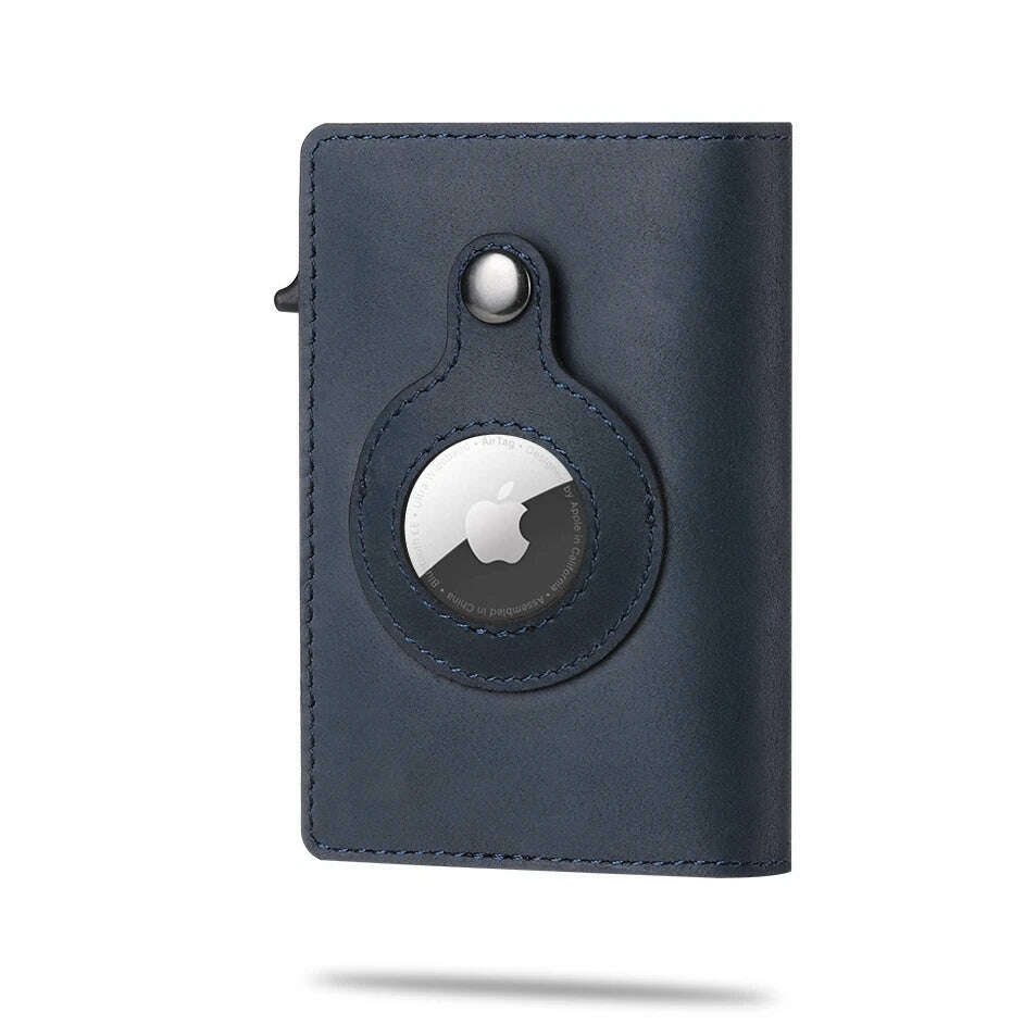 2023 For Apple Airtag Wallet Men Carbon Fiber Fashion ID Credit Card Holder Rfid Slim Airtag Slide Wallet Designer Cardholder - KIMLUD