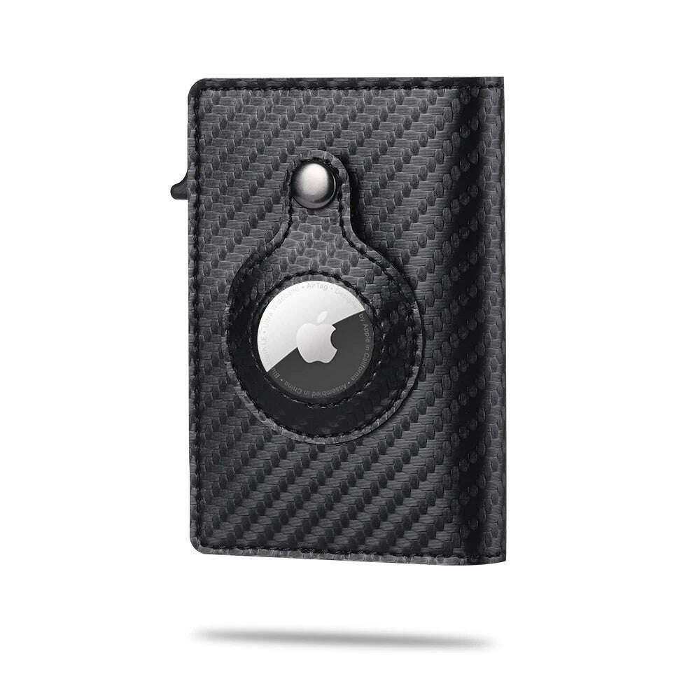 2023 For Apple Airtag Wallet Men Carbon Fiber Fashion ID Credit Card Holder Rfid Slim Airtag Slide Wallet Designer Cardholder - KIMLUD