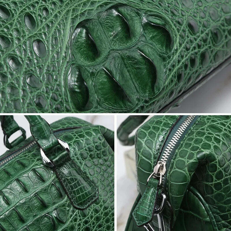 KIMLUD, 2023 New Designer Crocodile Skin Women Travel Handbag Fashion Genuine Leather Lady Shoulder Bag  Large Capacity Messenger Bag 50, KIMLUD Womens Clothes