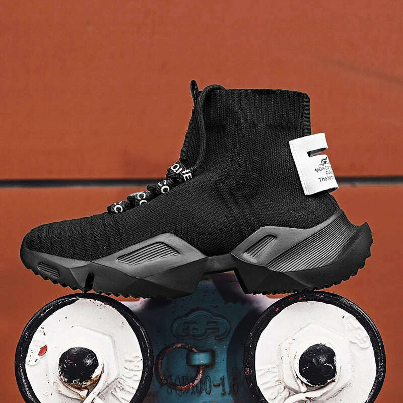 2023 New In Men's Retro Sock Sneakers High Top Chunky Men Shoes Breathable Thick Bottom Casual Shoes Zapatos De Hombre - KIMLUD