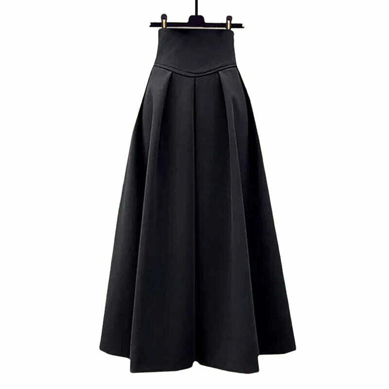 2023 New Little Fragrance Two Piece Set Streetwear Stylish V-Neck Tweed Jacket+High Waist A-Line Skirt With Split Wide Leg Pants - KIMLUD