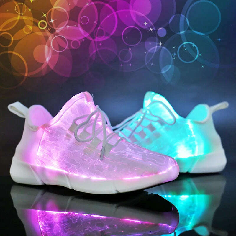 2023 New Luminous Sneakers Glowing Light Up Shoes for men women shoes White LED Sneakers Flashing Shoes with Light for Adult - KIMLUD