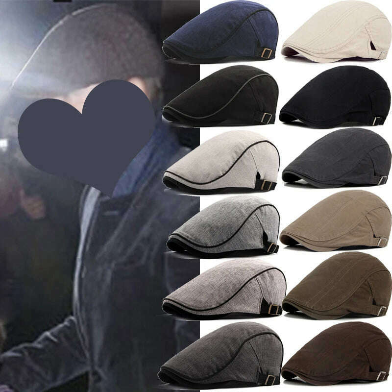 2023 Retro Newsboy Caps Men Octagonal Hats British Painters Hat Autumn Winter Berets Herringbone Flat Caps Hip Hop Berets Gorras - KIMLUD