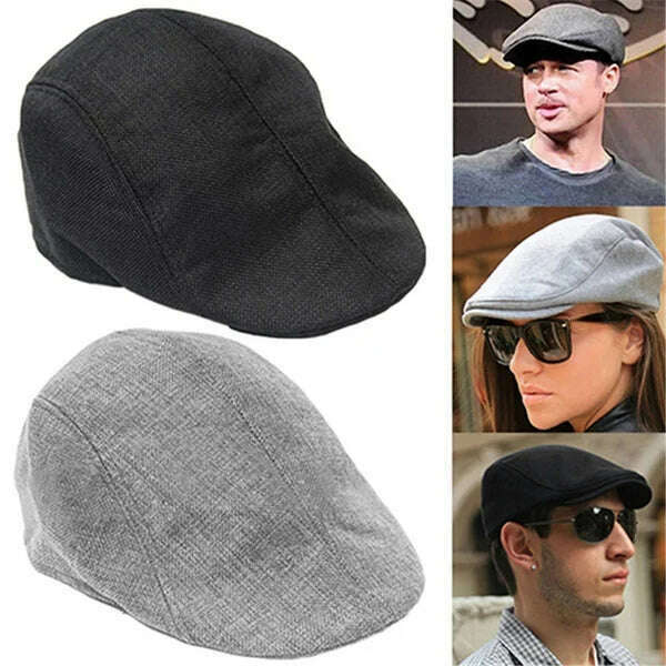 2023 Retro Newsboy Caps Men Octagonal Hats British Painters Hat Autumn Winter Berets Herringbone Flat Caps Hip Hop Berets Gorras - KIMLUD