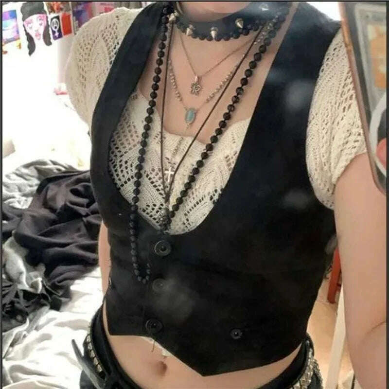 2023 Women's Dressy Waistcoat Racerback Vest Tuxedo Daily Suit Waistcoat Vintage Steampunk Jacquard Jacket Punk Style Corsetier - KIMLUD