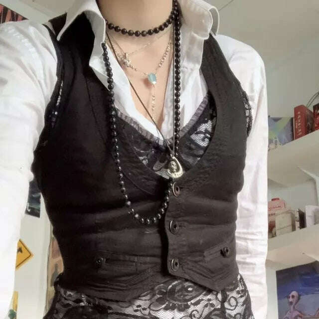 2023 Women's Dressy Waistcoat Racerback Vest Tuxedo Daily Suit Waistcoat Vintage Steampunk Jacquard Jacket Punk Style Corsetier - KIMLUD