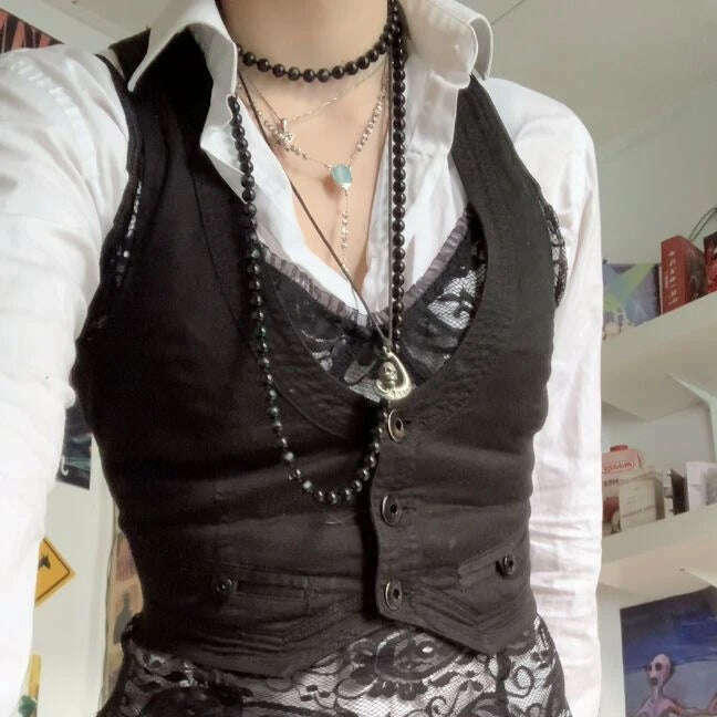 2023 Women's Dressy Waistcoat Racerback Vest Tuxedo Daily Suit Waistcoat Vintage Steampunk Jacquard Jacket Punk Style Corsetier - KIMLUD