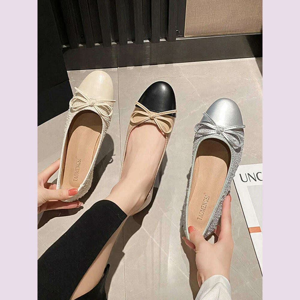 KIMLUD, 2024 Luxury Woman Flat  Sandal Dress Shoes High Heels Retro Closed Square Toe Mules Shoes Girls Wedding Shoe Casual Flat Shoes, KIMLUD Womens Clothes