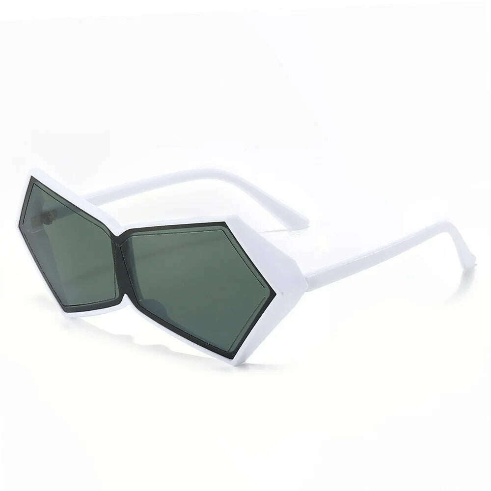 2024 New Fashion Vintage Punk One Piece Sunglasses Women Oversized One Piece Sun Glasses Female Geometric Shades Female Oculos - KIMLUD
