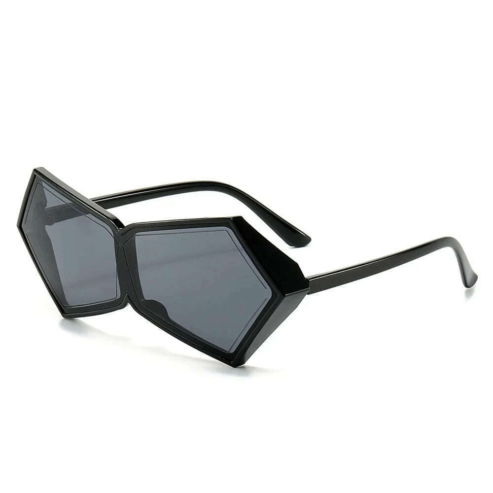 2024 New Fashion Vintage Punk One Piece Sunglasses Women Oversized One Piece Sun Glasses Female Geometric Shades Female Oculos - KIMLUD