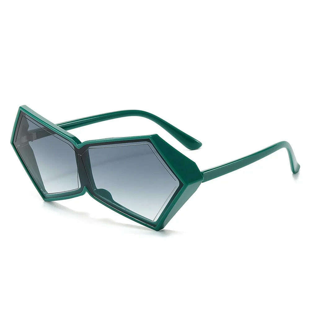 2024 New Fashion Vintage Punk One Piece Sunglasses Women Oversized One Piece Sun Glasses Female Geometric Shades Female Oculos - KIMLUD