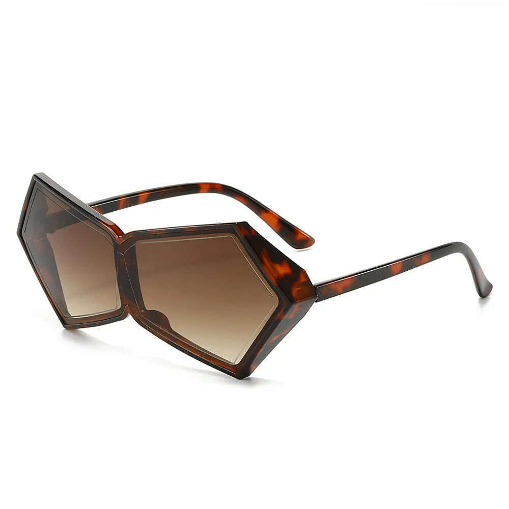 2024 New Fashion Vintage Punk One Piece Sunglasses Women Oversized One Piece Sun Glasses Female Geometric Shades Female Oculos - KIMLUD