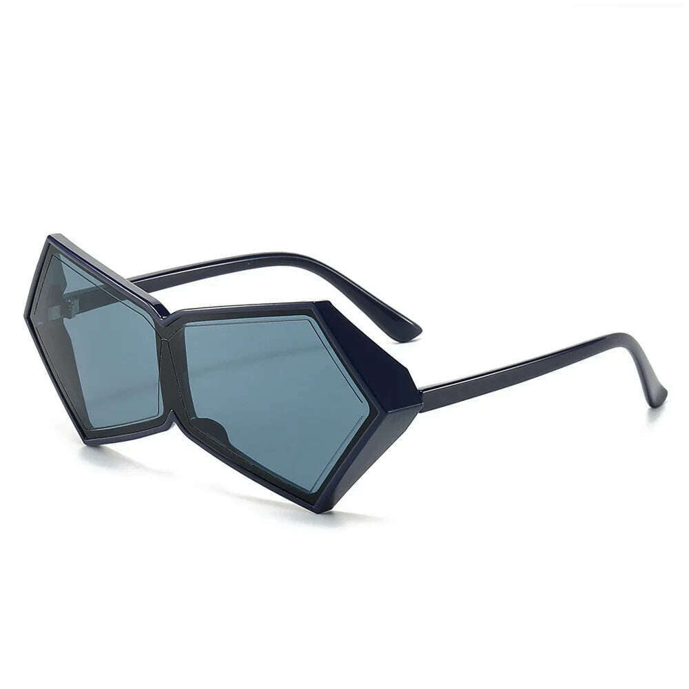2024 New Fashion Vintage Punk One Piece Sunglasses Women Oversized One Piece Sun Glasses Female Geometric Shades Female Oculos - KIMLUD